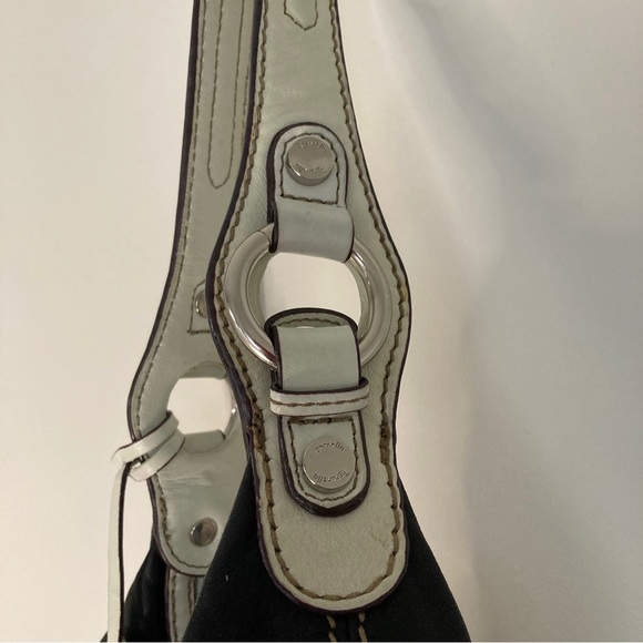 Tignanello  Black Cream Tan Leather Handbag - Picture 4 of 7